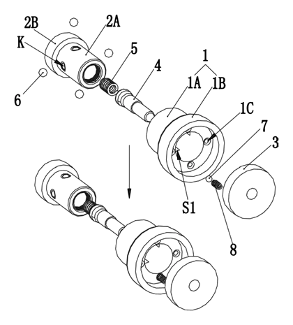 Switchable Rotation Device for Handheld Massagers - Patent drawing - internal components