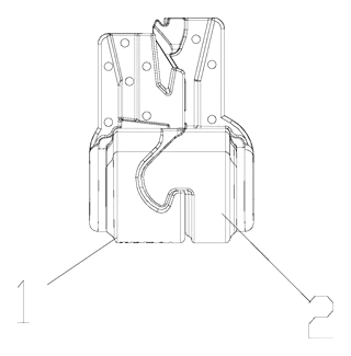 Waterproof Magnetic Zipper Stop That Snaps the Two Halves Together - Patent drawing - joined stop