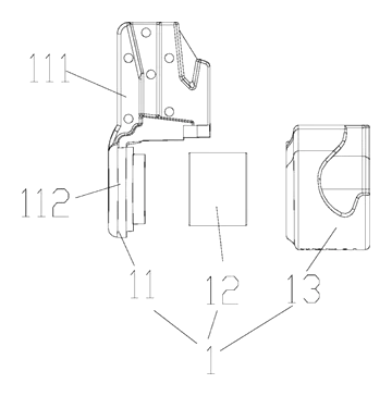 Waterproof Magnetic Zipper Stop That Snaps the Two Halves Together - Patent drawing - box half exploded