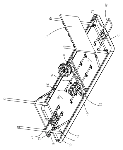 Telescopic Folding Table with Extension Panel and Built-In Trolley - Patent Fig. 5
