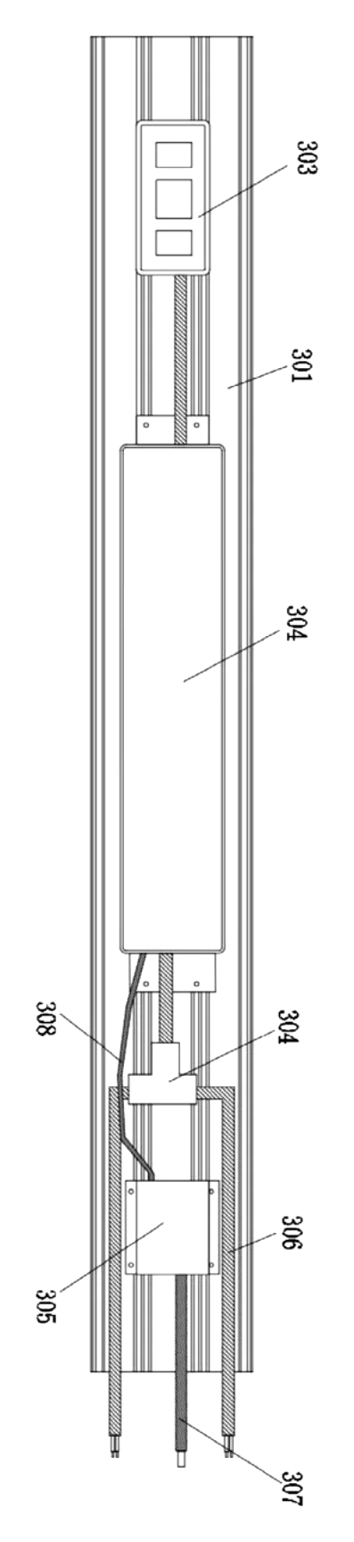 Foldable Plant Growth Light with Central Power Box - Patent drawing - internal beam electronics