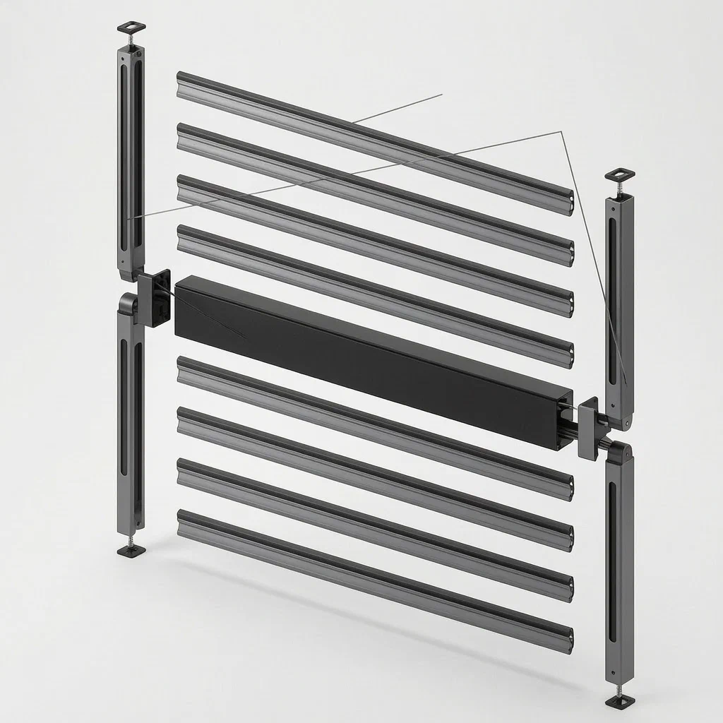Foldable Plant Growth Light with Central Power Box - product render