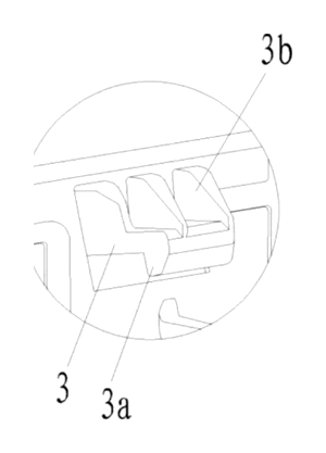 Headlamp-to-Bumper Adapter Bracket That Sets Gap and Flush in Three Directions - Patent drawing - snap block detail