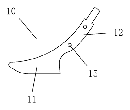 Replaceable Electric Fabric Cutting Knife Head with Alloy Inserts - Patent drawing - assembled knife head