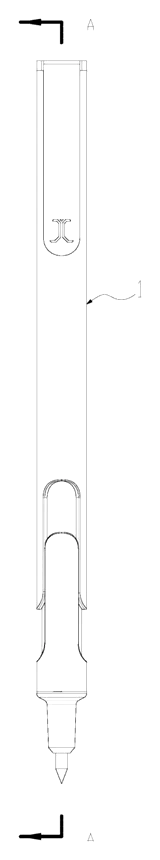 Slide-Action Retractable Pen with a Friction-Loaded Cam That Ignores Gravity - Patent Fig. 1