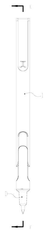 Slide-Action Retractable Pen with a Friction-Loaded Cam That Ignores Gravity - Patent Fig. 6