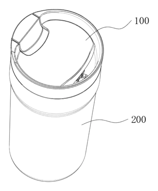 One-Touch Sealing Cup Lid with Rotating Plug and Spring Return - Patent Fig. 13
