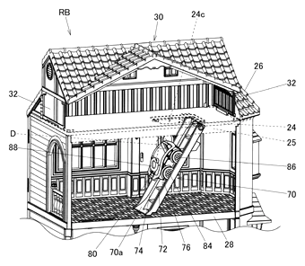 Transforming Construction Toy with an Extendable Roof Unit and Attic Room - Patent Fig. 12