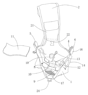 Multifunctional Pet Backpack with Adjustable Ventilation and Secure Restraint - Patent drawing - detail of lock and tether